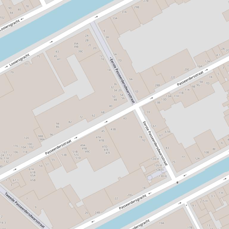 Kaart van de Passeerdersstraat.