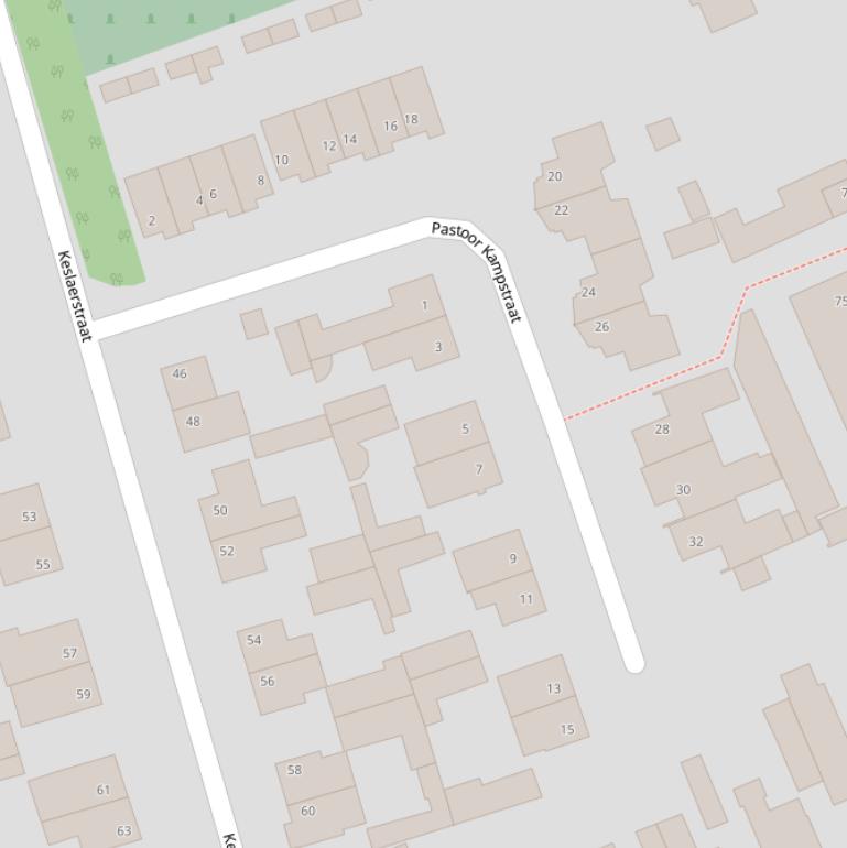 Kaart van de Past. Kampstraat.