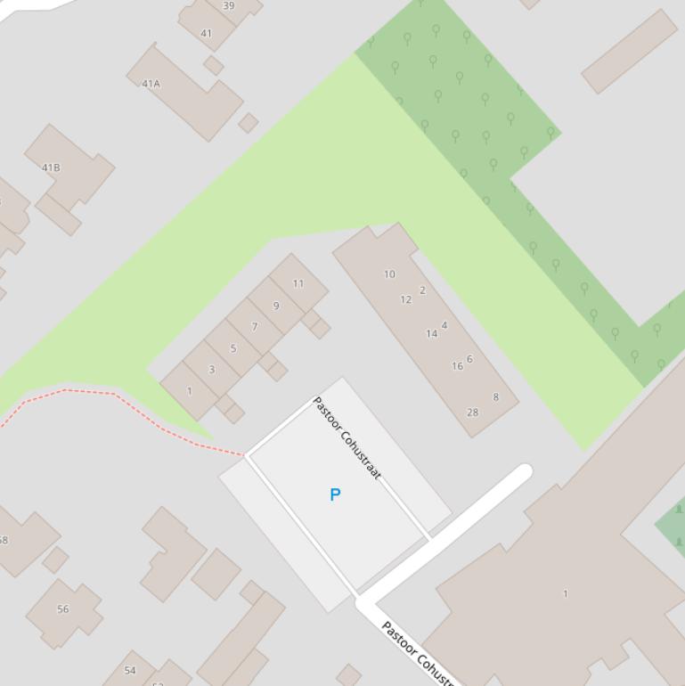 Kaart van de Pastoor Cohustraat.