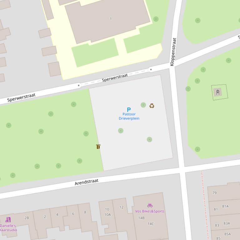 Kaart van het Pastoor Drieverplein.