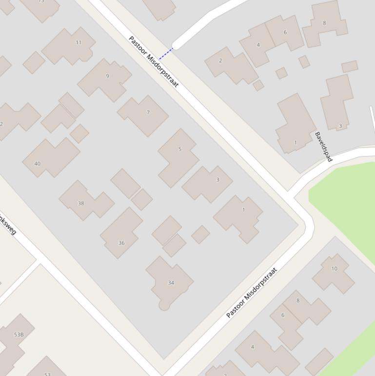 Kaart van de Pastoor Misdorpstraat.