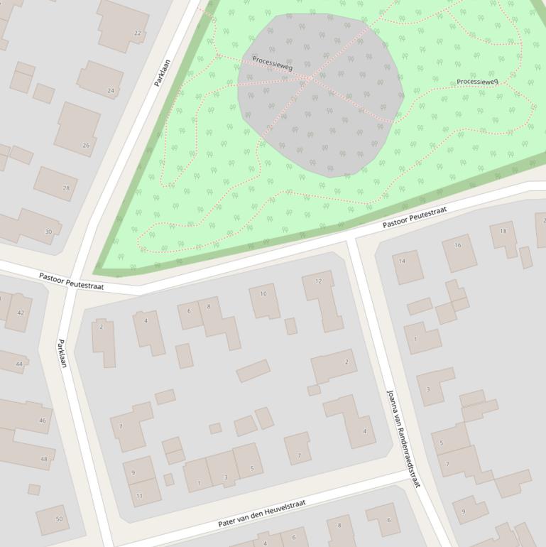 Kaart van de Pastoor Peutestraat.