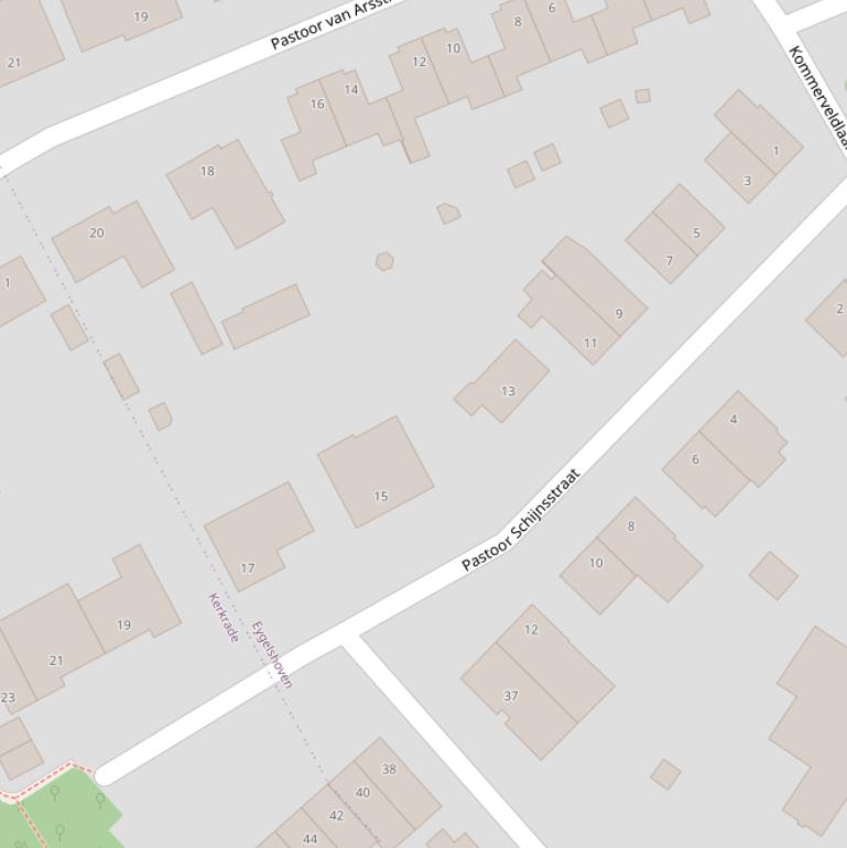 Kaart van de Pastoor Schijnsstraat.