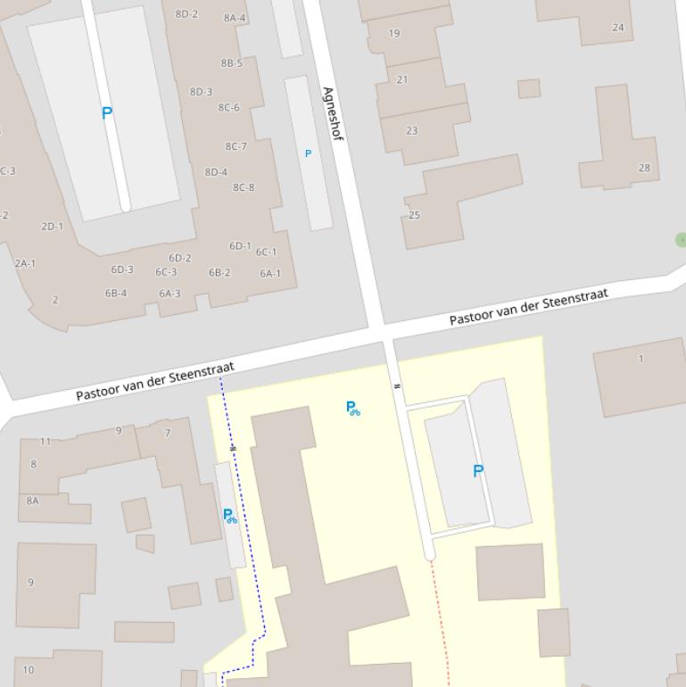 Kaart van de Pastoor van der Steenstraat.