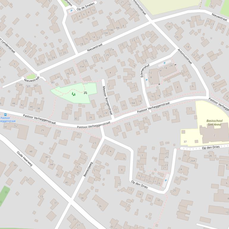 Kaart van de Pastoor Verheggenstraat.