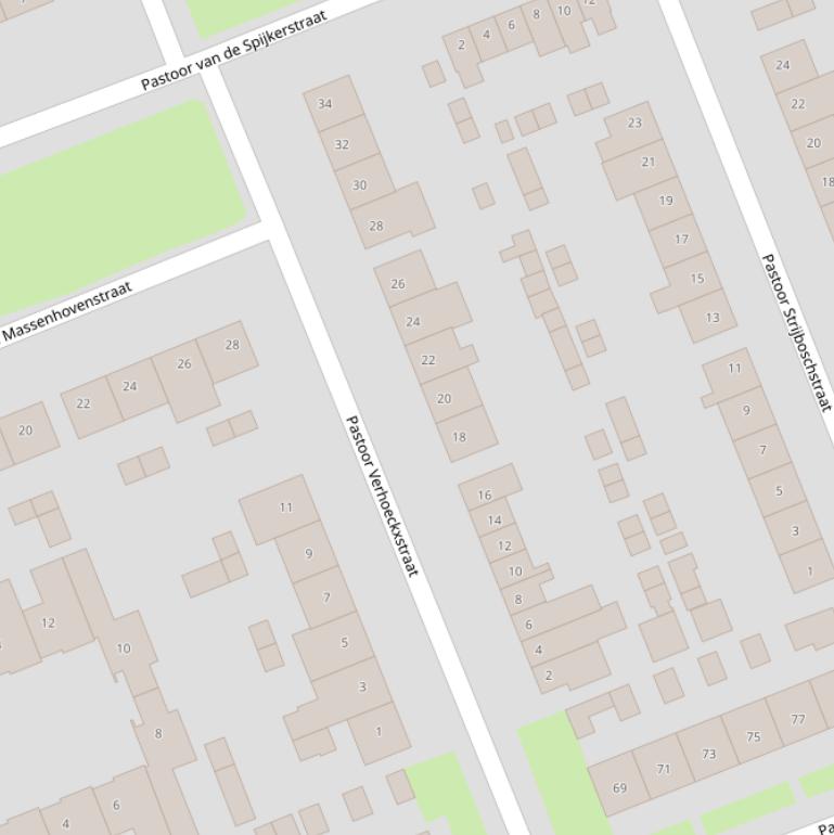 Kaart van de Pastoor Verhoeckxstraat.