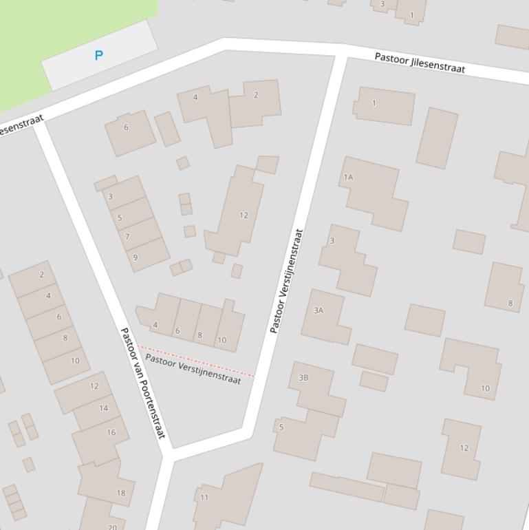 Kaart van de Pastoor Verstijnenstraat.