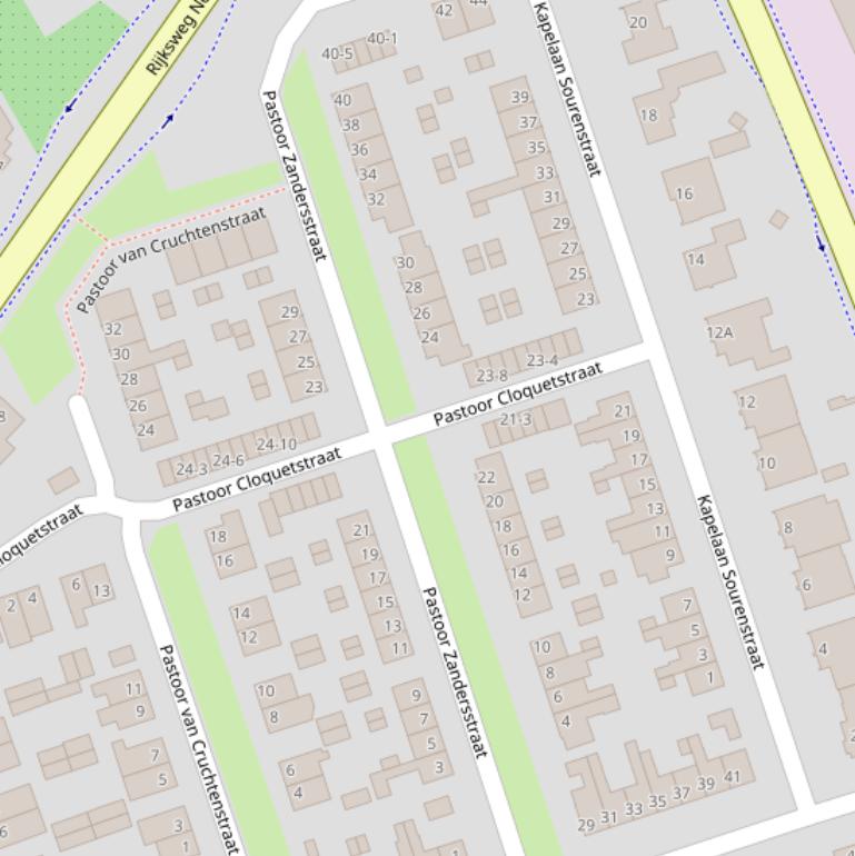 Kaart van de Pastoor Zandersstraat.