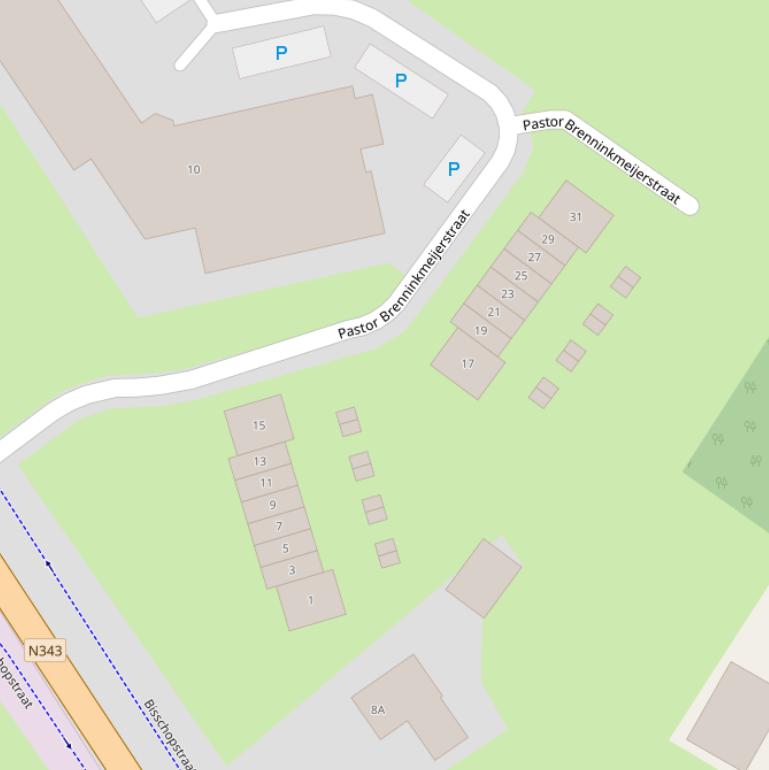 Kaart van de Pastor Brenninkmeijerstraat.