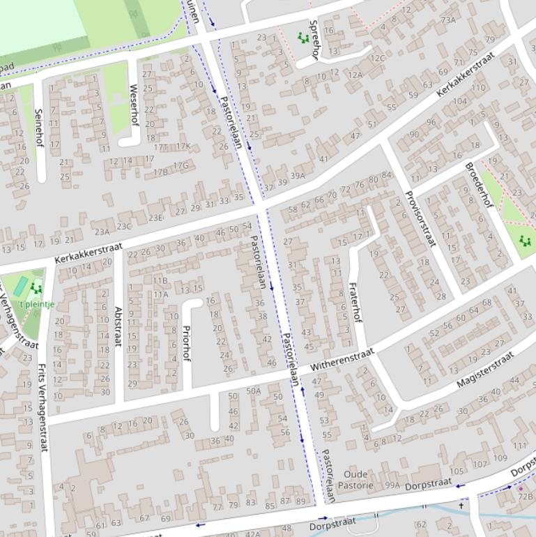 Kaart van de Pastorielaan.