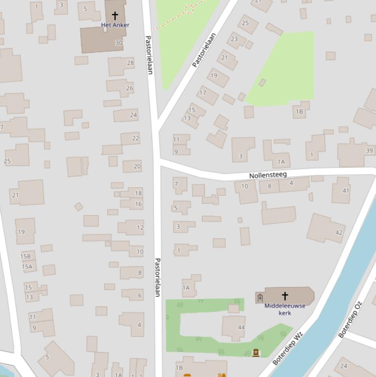 Kaart van de Pastorielaan.