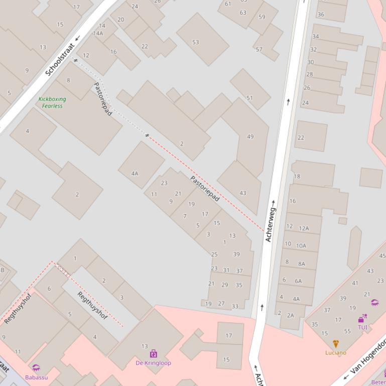 Kaart van het Pastoriepad.