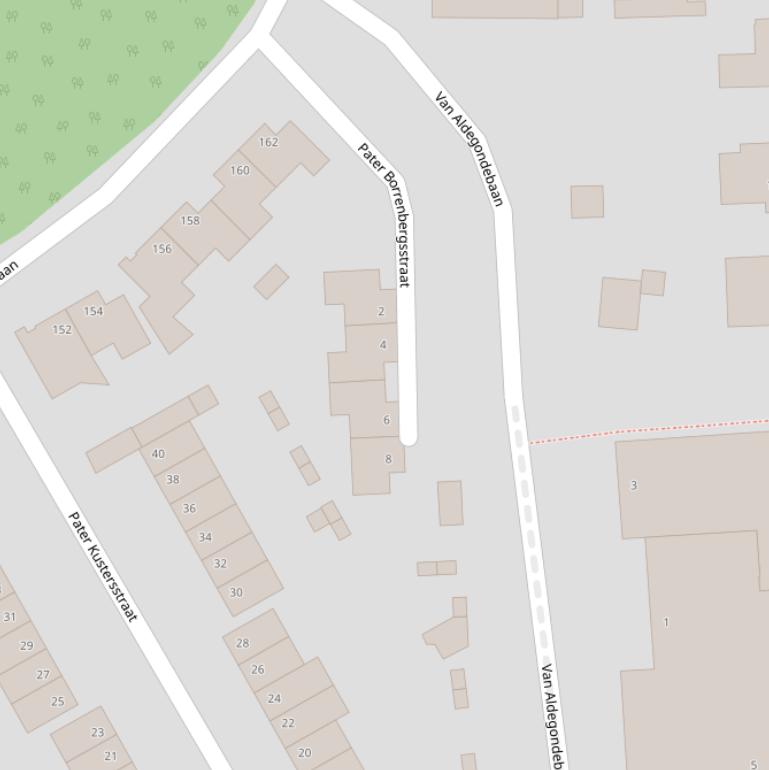 Kaart van de Pater Borrenbergsstraat.