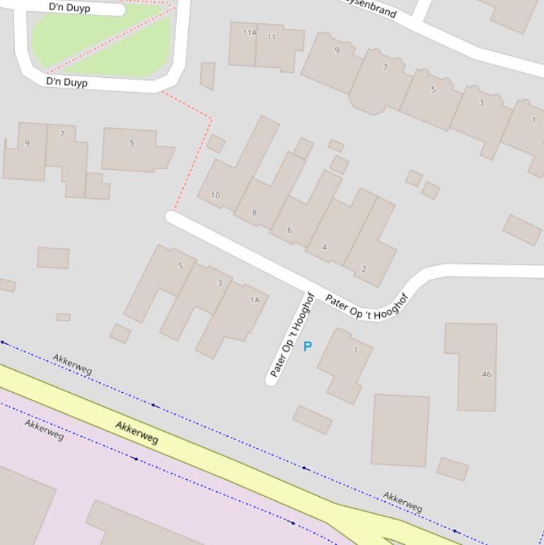 Kaart van de Pater Op ’t Hooghof.
