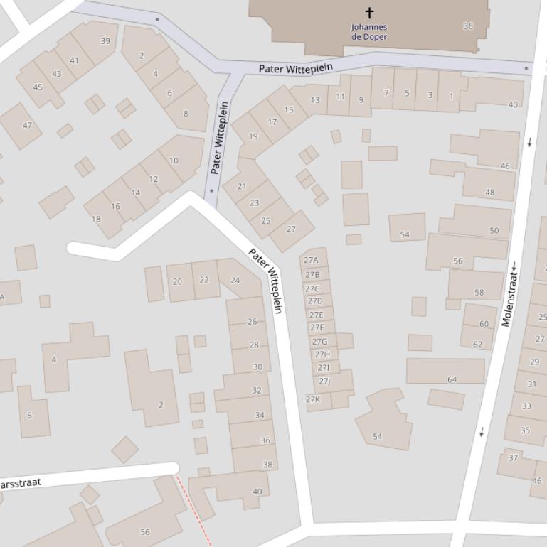 Kaart van het Pater Witteplein.