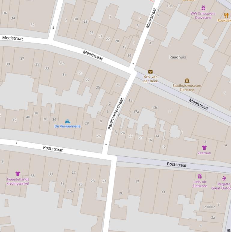 Kaart van de Paternosterstraat.