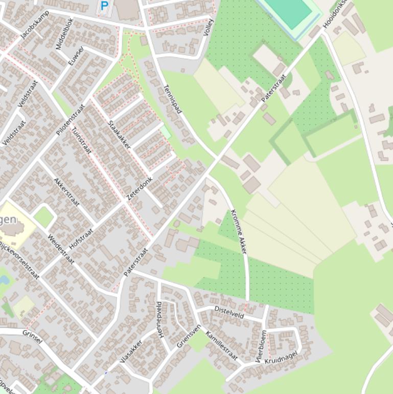 Kaart van de Paterstraat.