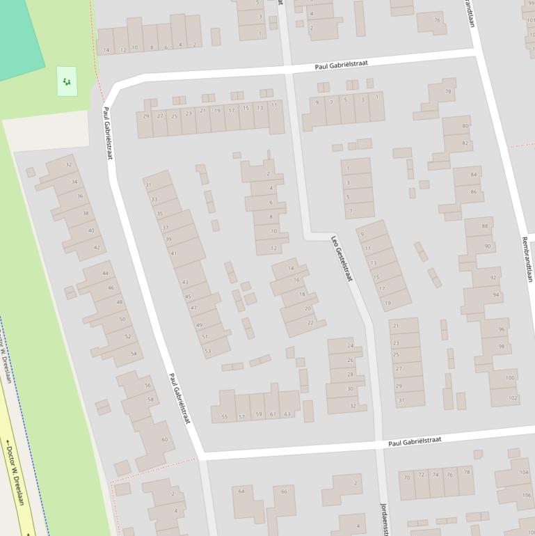 Kaart van de Paul Gabriëlstraat.