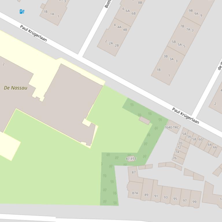 Kaart van de Paul Krügerlaan.