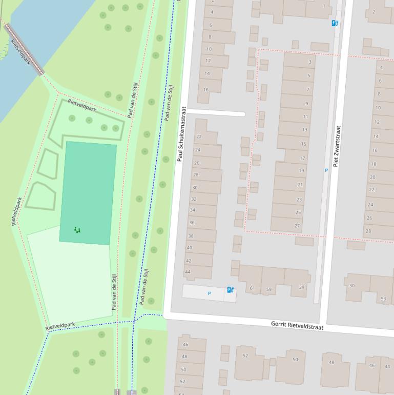 Kaart van de Paul Schuitemastraat.