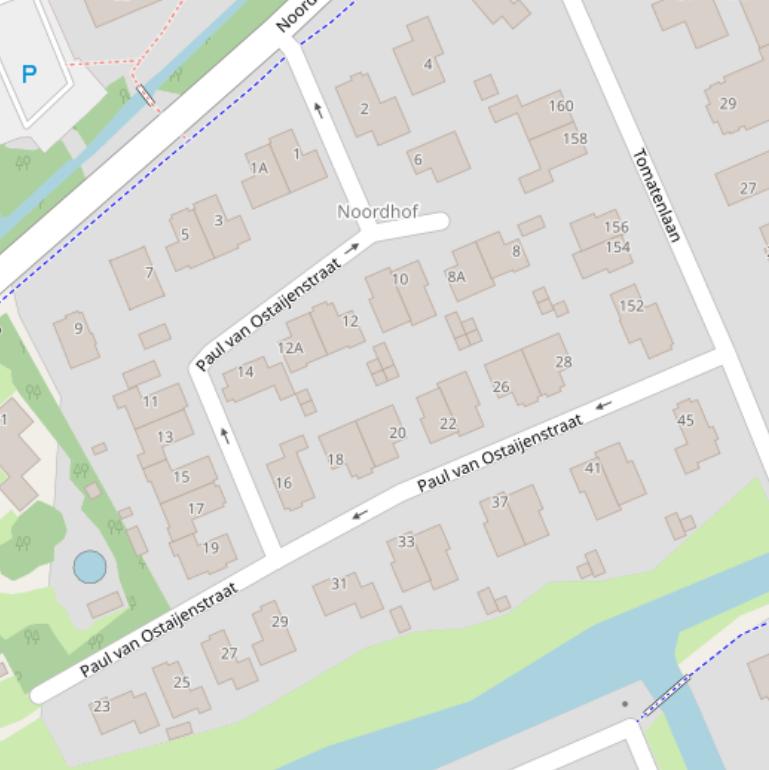Kaart van de Paul van Ostaijenstraat.