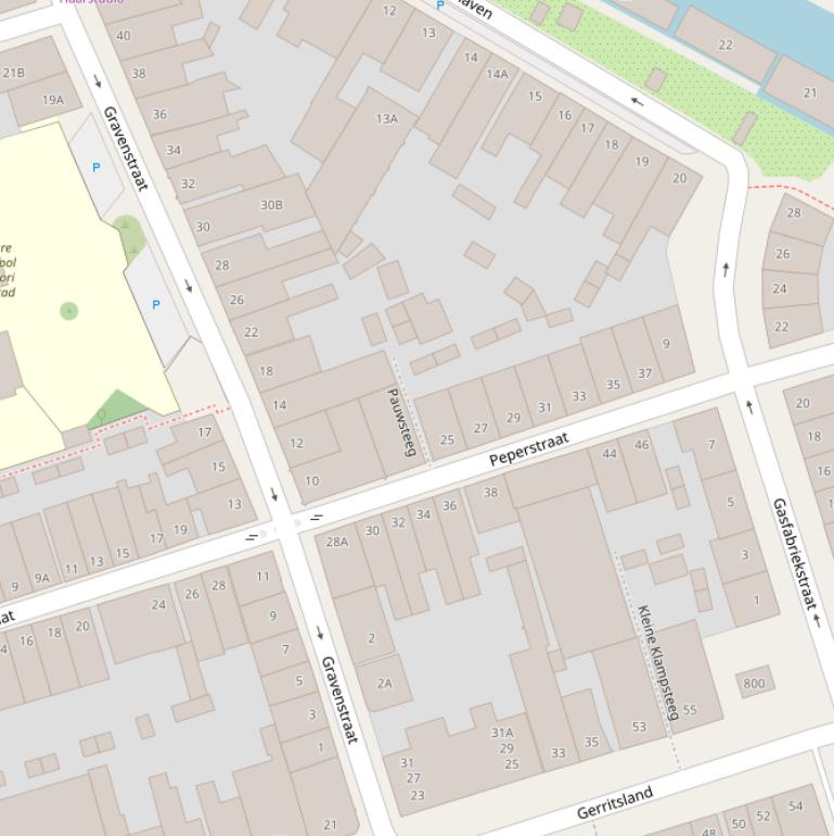 Kaart van de Pauwsteeg.