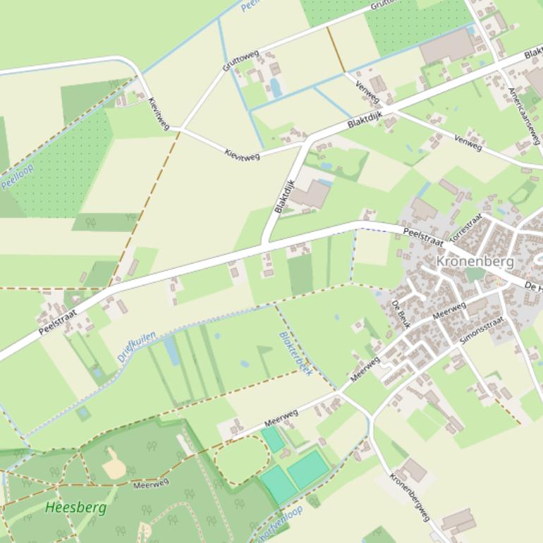 Kaart van de Peelstraat.