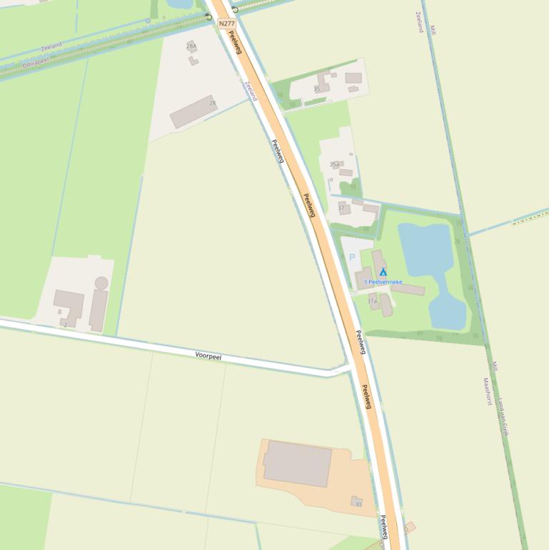 Kaart van de Peelweg.
