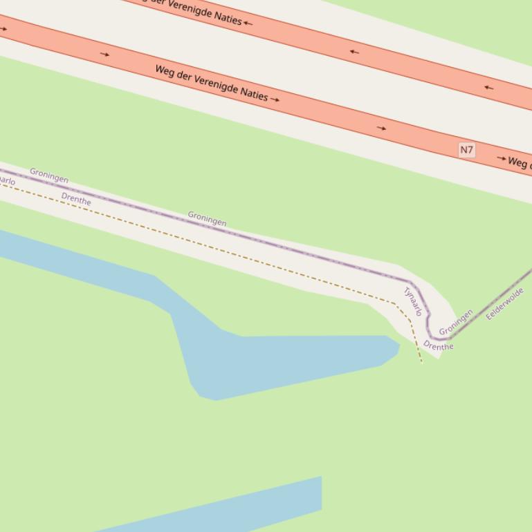 Kaart van de Peizerweg.