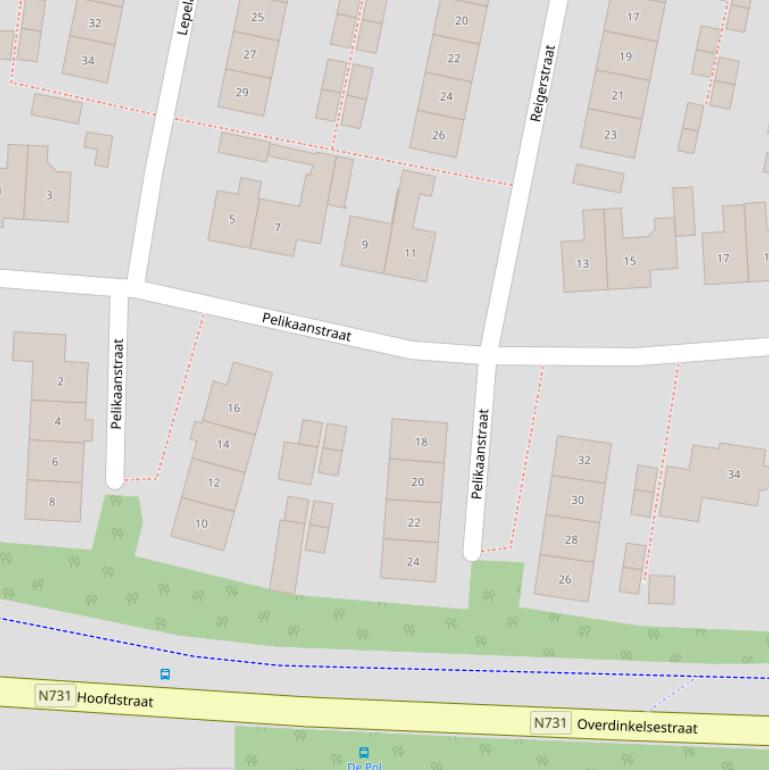 Kaart van de Pelikaanstraat.