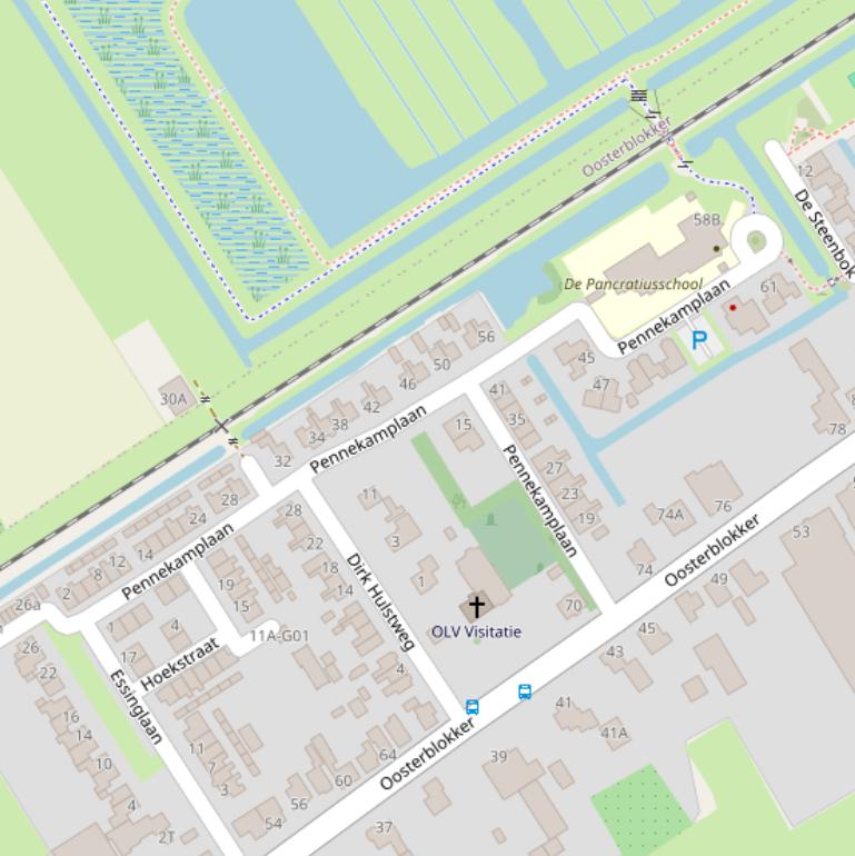 Kaart van de Pennekamplaan.