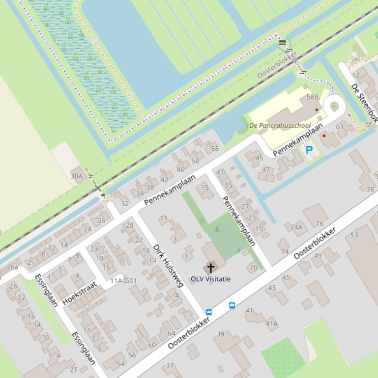 Kaart van de Pennekamplaan.