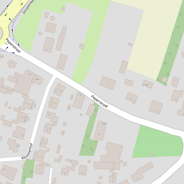 Kaart van de Peperstraat.