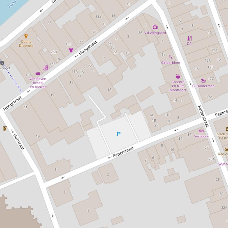 Kaart van de Peperstraat.