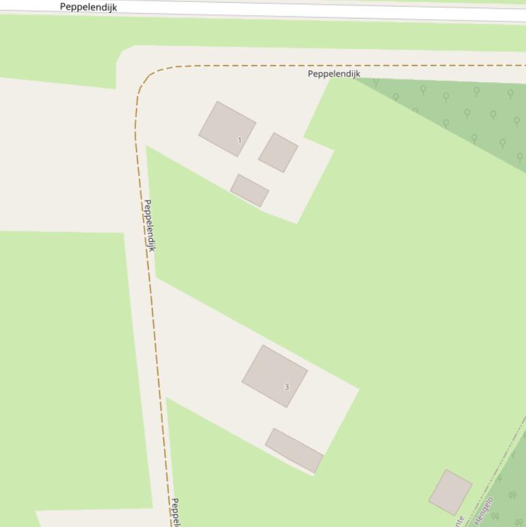 Kaart van de Peppelendijk.