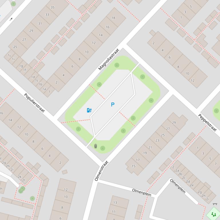 Kaart van het Peppelplein.