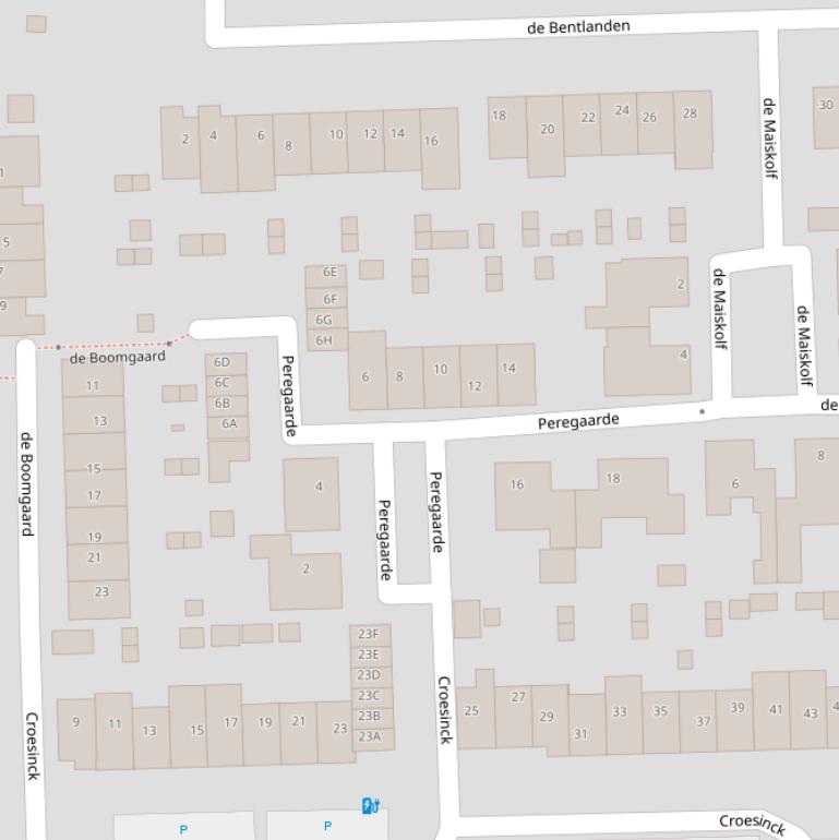 Kaart van  Peregaarde.