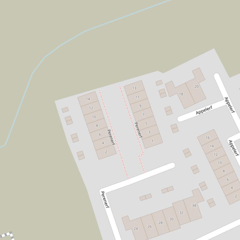 Kaart van het Perenerf.