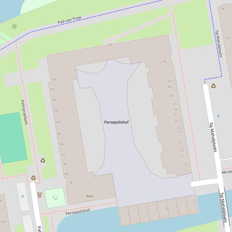 Kaart van de Persepolishof.