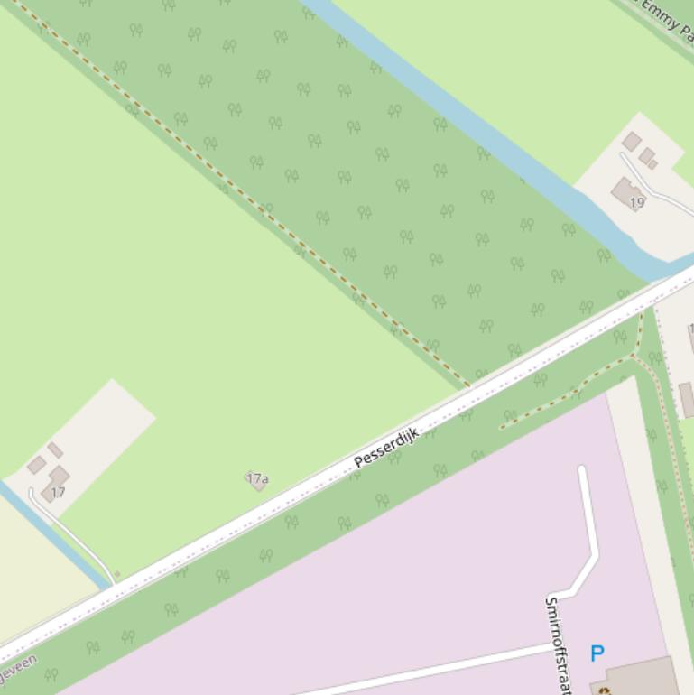 Kaart van de Pesserdijk.