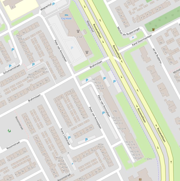 Kaart van de Peter van Anrooylaan.