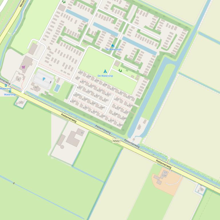 Kaart van de Pettemerweg.