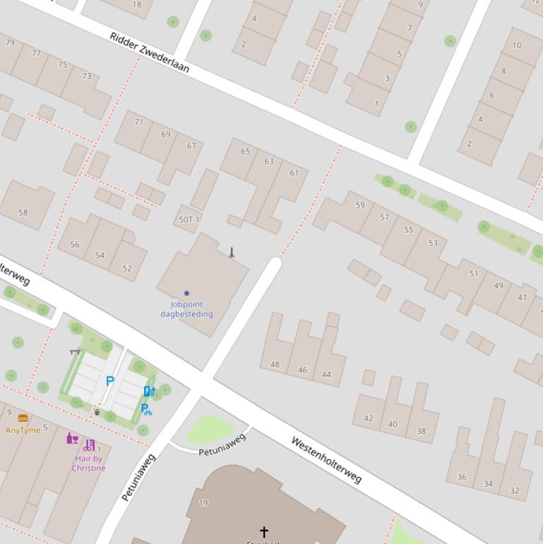 Kaart van het Petuniapad.