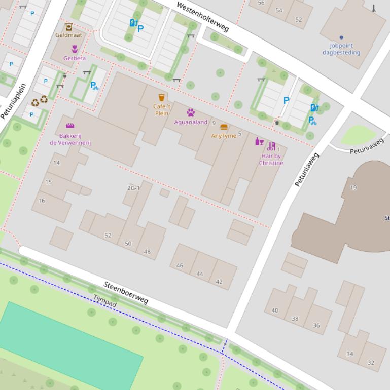 Kaart van de Petuniaweg.