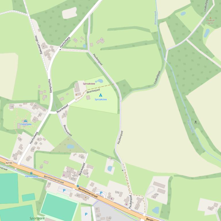 Kaart van het Peulkespad.