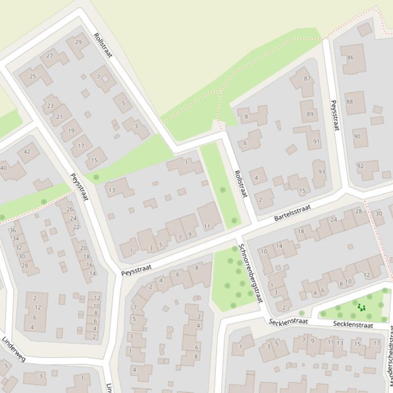 Kaart van de Peysstraat.