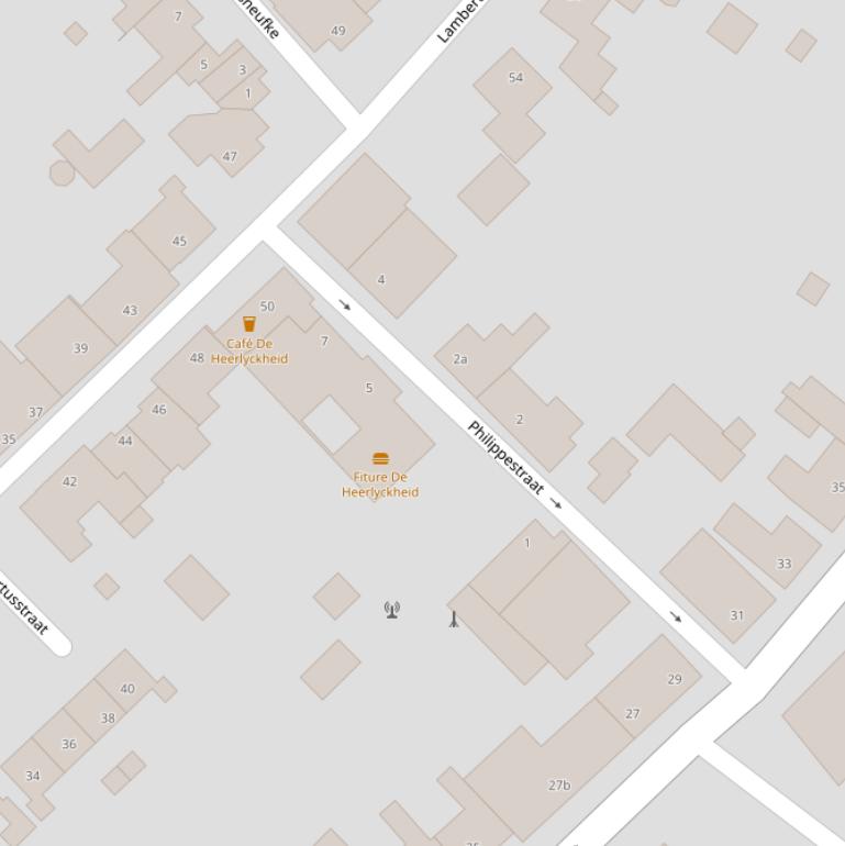 Kaart van de Philippestraat.