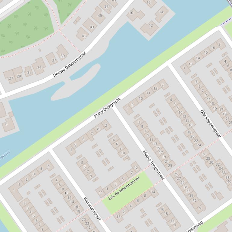 Kaart van de Phiny Dickgracht.