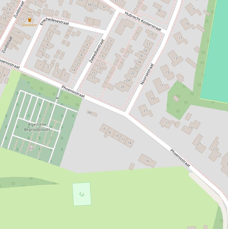 Kaart van de Phoenixstraat.