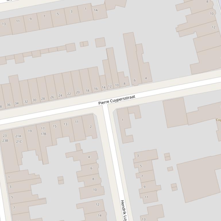 Kaart van de Pierre Cuypersstraat.